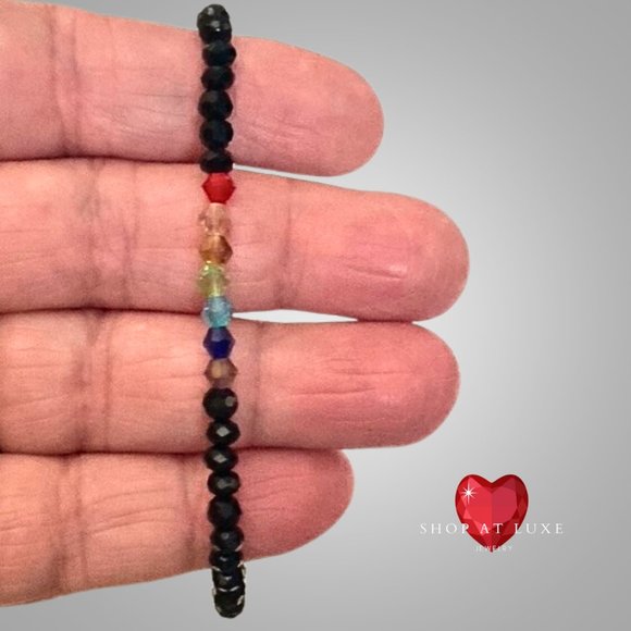 Rainbow Embellished Crystal Bracelet - Picture 3 of 3